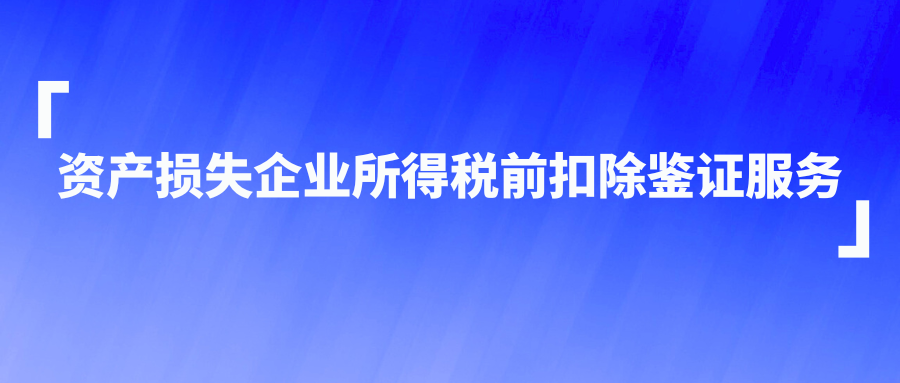 资产损失企业所得税前扣除鉴证服务 