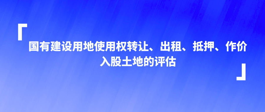 国有建设用地使用权转让、出租、抵押、作价入股土地的评估