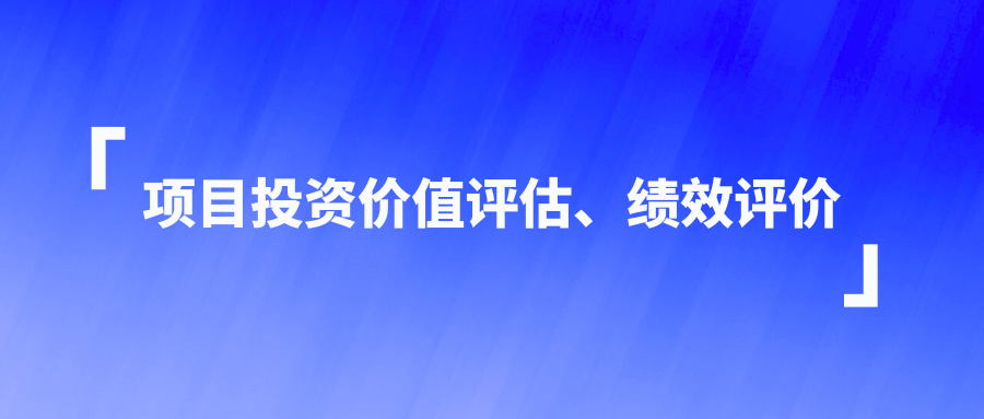 项目投资价值评估、绩效评价